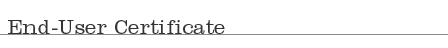 End-User Certificate 