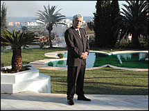 Photo of Kassar by his pool